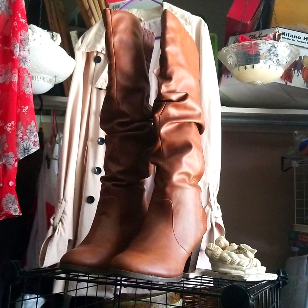 Knee High tan brown boots